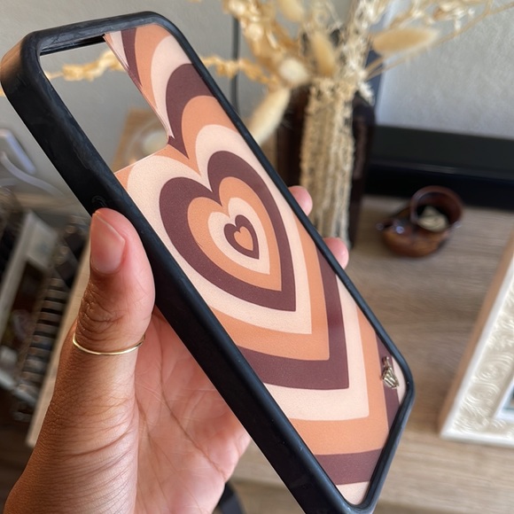 Brown hearts latte wildflower phone case iPhone 12 Pro Max - Picture 4 of 10
